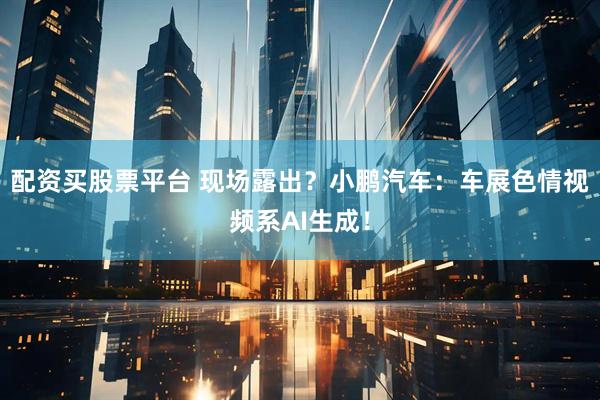 配资买股票平台 现场露出？小鹏汽车：车展色情视频系AI生成！